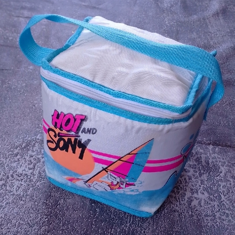 VINTAGE HOT AND SUNY COOLER BEER BAG WINDSURFING LUNCH RETRO